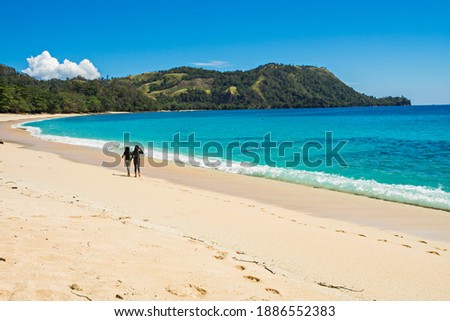 Beautiful view of Paal Beach,  peaceful and tranquil environment  located in Likupang, Minahasa Utara, Indonesia.