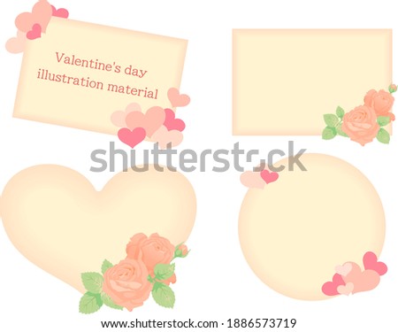 Valentine's Day material with heart and rose motifs
