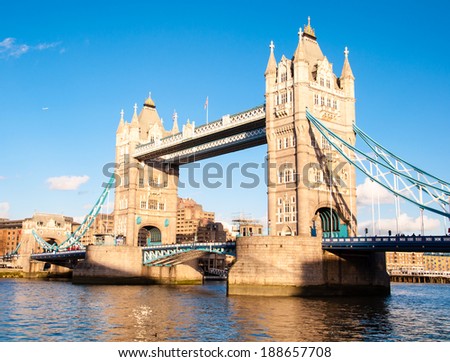 tower bridge in london on a sunny spring day