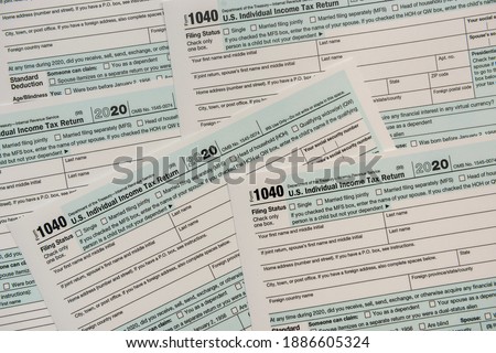 1040 US form individual income tax return form 2020. financial concept