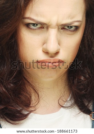 Portrait of dissatisfied young woman