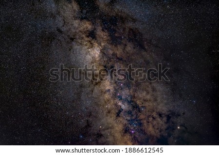 Stars, nebula and dusts of Milky way galaxy in taken by DSLR with high iso and long exposure