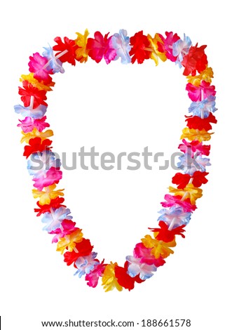 Hawaiian lei necklace isolated on white background Royalty-Free Stock Photo #188661578