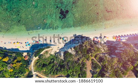 Elba Island, Italy. Amazing aerial view of Padulella Beach near Portoferraio.