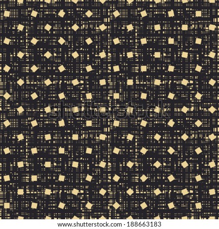 Black and Yellow Burlap Textured Square Dots Pattern 