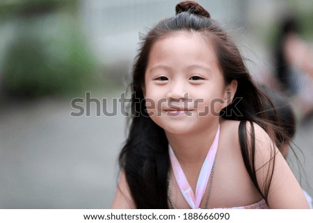 happy little asian girl
