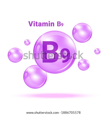 Vitamin B9  Graphic Medicine Bubble on white background Illustration. Health care and Medical Concept Design. Royalty-Free Stock Photo #1886705578