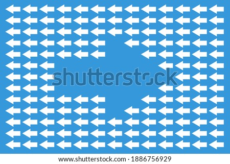 each moving to one side but all moving to other side, business concept Royalty-Free Stock Photo #1886756929