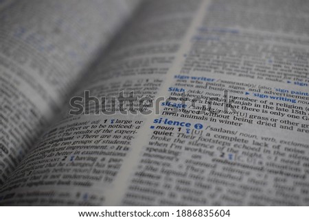 Word Silence Written on Dictionary