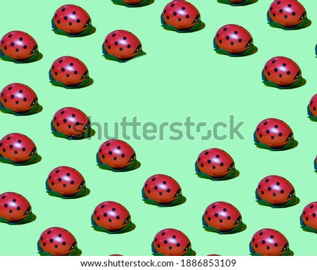 patterns from the easter lady bug on the green backgraund