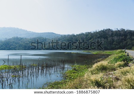 Beautiful view of lake and mountains,forest in Thailand,lake view,nature photography