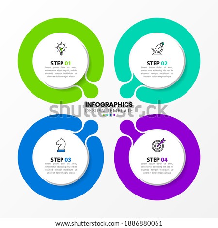 Infographic design template. Creative concept with 4 steps. Can be used for workflow layout, diagram, banner, webdesign. Vector illustration