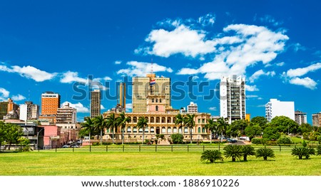 Palacio de Lopez in Asuncion. The office of the President and the Government of Paraguay Royalty-Free Stock Photo #1886910226