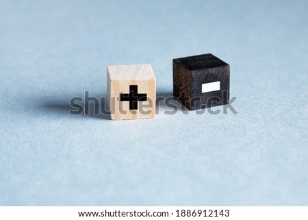 make a choice between two cubes on beautiful background. Business concept. Copy space.