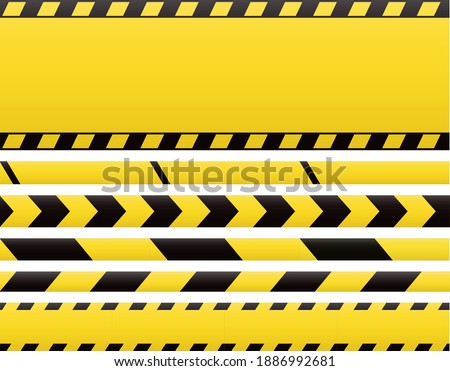 Seamless barricade tapes and web banners. Barrier line and blank construction border tape.