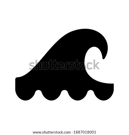 Water wave icon vector isolated on white background