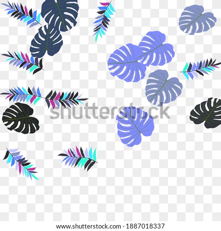 Vector tropical pattern, bright tropical foliage, monstera leaves. Modern bright summer print design of thickets of tropical leaves from the jungle.