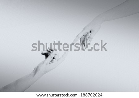 God and Adam's hands from the Sistine Chapel ceiling Royalty-Free Stock Photo #188702024
