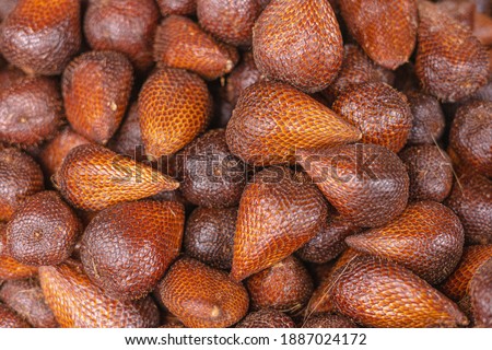 Bunch of Snake Fruits on traditional market