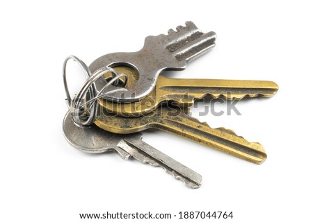 macro photo of keys on white background