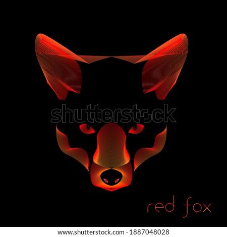 The head of red-orange fox. Mascot foxy.