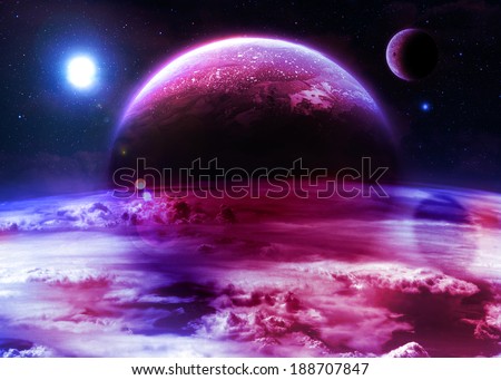 Red & Blue Alien World - Elements of this image furnished by NASA