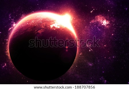 Stunning Planet at Sunrise - Elements of this Image Furnished By NASA