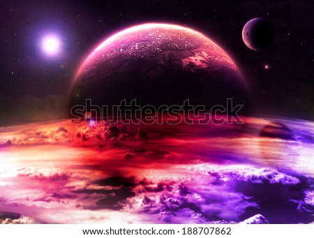 Magenta Alien World - Elements of this image furnished by NASA