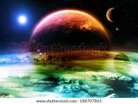 Colorful Alien World - Elements of this image furnished by NASA