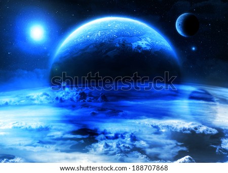 Blue Alien World - Elements of this image furnished by NASA