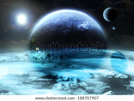 Pale Alien World - Elements of this image furnished by NASA