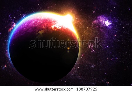 Beautiful Planet at Sunrise - Elements of this Image Furnished By NASA