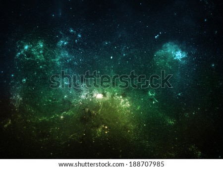 Green Nebulae - Elements of this Image Furnished By NASA