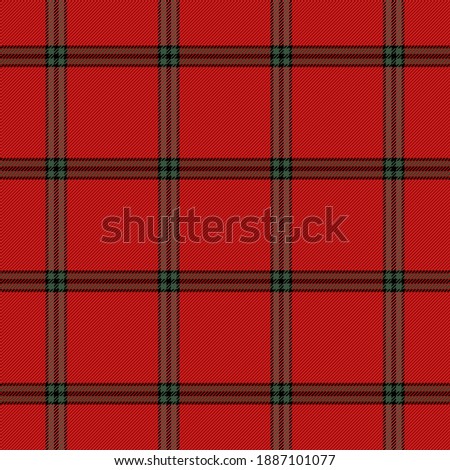 Christmas and new year tartan plaid. Scottish pattern in red, black and green cage. Scottish cage. Traditional Scottish checkered background. Seamless fabric texture. Vector illustration
