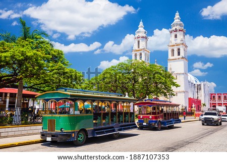 Campeche, Mexico. Independence Plaza in the Old Town of San Francisco de Campeche. Royalty-Free Stock Photo #1887107353