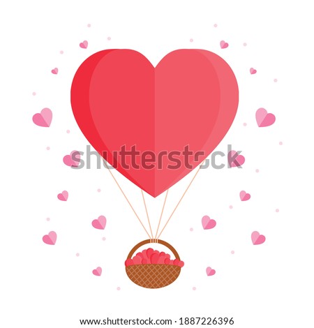 Background for day of love, valentine's day, birthday party, wedding anniversary party,Pink red heart balloon balloons have red ribbons included. Vector illustration
