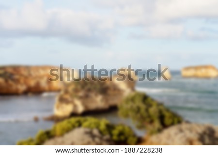Blurry image of Bay Of Islands on Great Ocean Road Australia - blurred seascape for use as a background