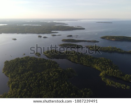 Ladoga nature. Skerries. Water and stones Royalty-Free Stock Photo #1887239491