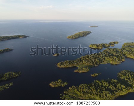 Ladoga nature. Skerries. Water and stones Royalty-Free Stock Photo #1887239500