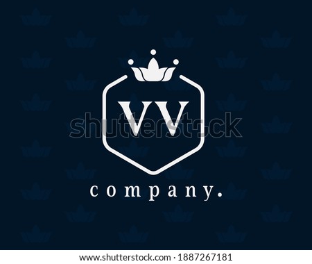 Minimal Letter VV Monogram Design, Outstanding Elegant Trendy Artistic and Iconic VV emblem Design for book design, brand name, business card, restaurant, boutique, hotel, cafe, badge, label, wedding.