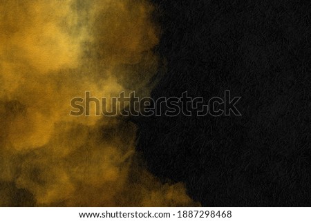 	
Japanese-style background material with a golden pattern on black Japanese paper
