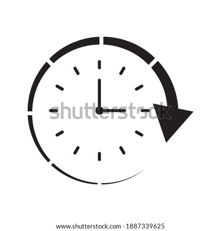 Clock and circular arrow vector icon Royalty-Free Stock Photo #1887339625