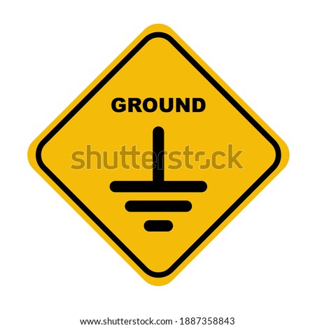 electric ground sign on white background Royalty-Free Stock Photo #1887358843