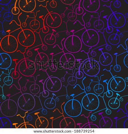 Seamless bicycles pattern. Bikes. Use for pattern fills, surface textures web page background, wallpaper. Easy to edit.