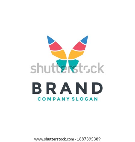 Colorful Butterfly logo template. Abstract Butterfly logo design.
