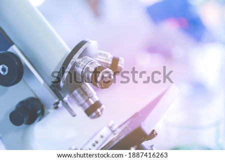 Close up electron microscope in chemical lap