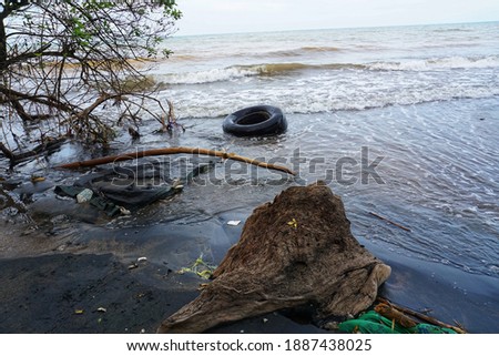 Lemah Abang Beach is beautiful and exotic black sand on the north coast of Java, Jepara. Indonesia