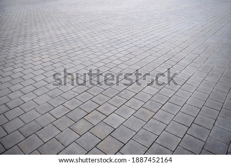 Surface of a paving stones ground in perspective Royalty-Free Stock Photo #1887452164