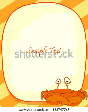 Cute cartoon framework with crab