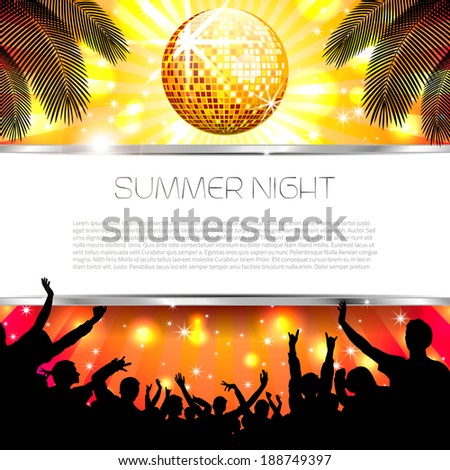 Music Summer Background with Instruments - Vector with place for your text